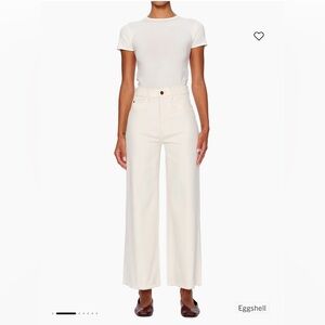 DL1961 Hepburn Wide Leg High Rise Vintage Jeans in Eggshell